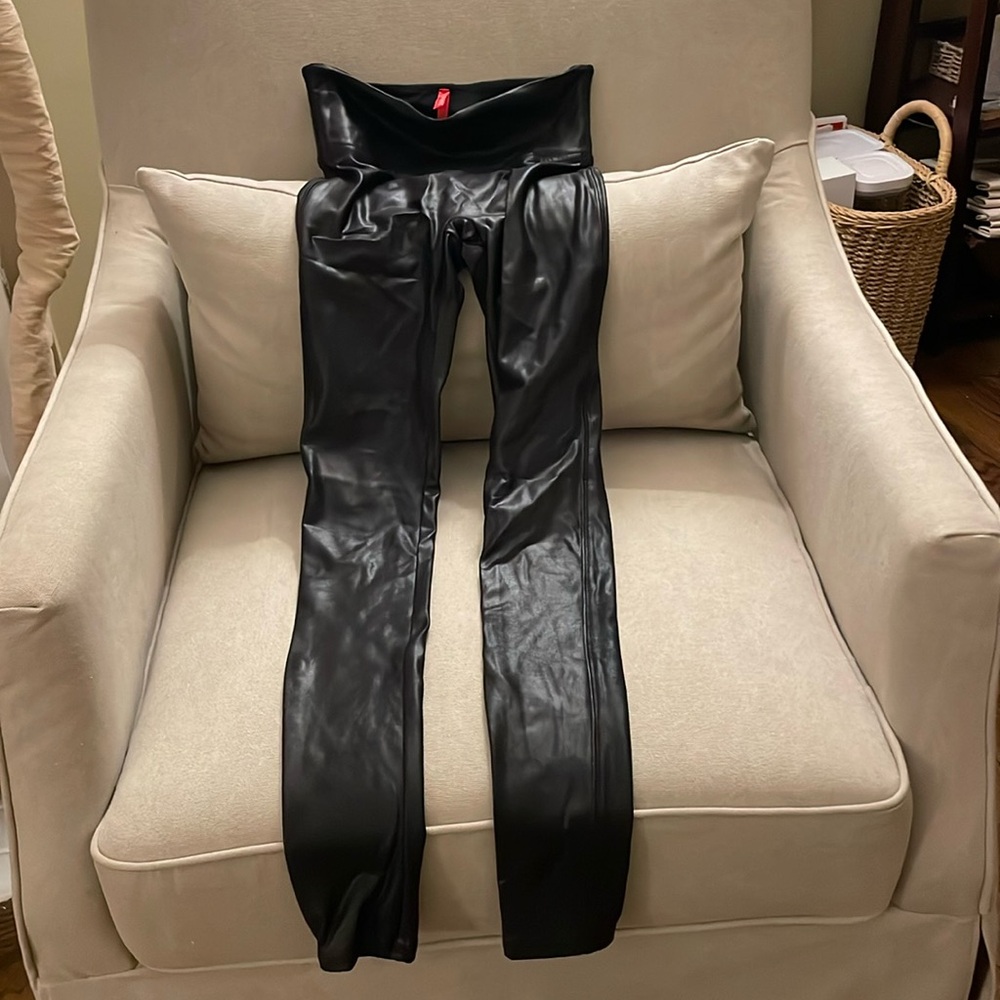 Spanx Faux Leather Leggings XS Petite